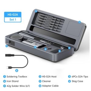 FNIRSI | FNIRSI HS-02 Adjustable Temperature Soldering Iron DC 24V 100-450℃ Welding Solder Rework Station PD 100W Portable Repair Tool