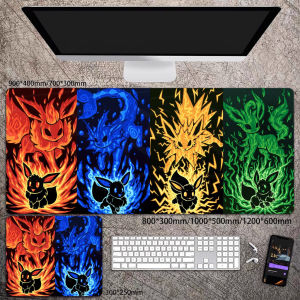 Bandai | Eevee Pokémon Tấm Lót Chuột Lớn Dễ Thương Pikachu Hoạt Hình Anime Deskpad Cao Su Hỗ Trợ Cổ Tay Tấm Lót Trò Chơi Máy Tính