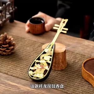 Lư Hương Hình Rồng Phượng Tiên Tiến Phong Cách Trung Hoa Đồ Trang Trí Để Bàn Bằng Kim Loại Đĩa Xông Tinh Dầu Quà Tặng Cho Phòng Khách