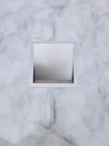 20251 ชิ้น SUS304 ฝาปิดถังขยะแบบสี่เหลี่ยมและกลม ฝาปิดแบบพลิกได้ ปลอก Grommet แบบเปิดด้านบน สำหรับเคาน์เตอร์ครัวและห้องน้ำ