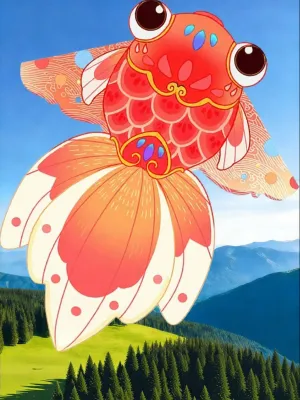 SPACECYCLE | Traditional Style Goldfish Easy-to-Fly Kite