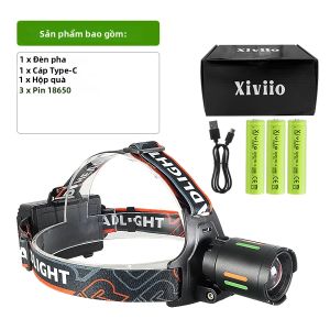 Đèn Pha LED Siêu Sáng Có Thể Thu Phóng Tầm Xa 6000M Sạc USB Dùng Cho Cắm Trại Ngoài Trời Săn Bắn - Công Suất Cao 180 ° Góc Chiếu Sáng