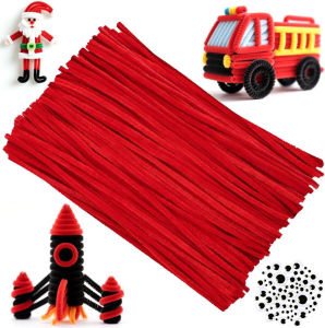 (150pcs/Set) Coloful Pipe Cleaners and Wiggle Eyes 11.81 Inch Solid Color Pipe Cleaners for Crafts，DIY Creative