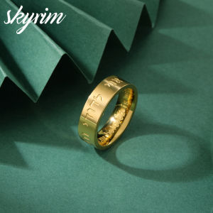 Skyrim Nhẫn thép Titan nhẫn nữ thời trang đa năng đơn giản và thanh lịch