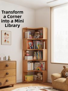 ZHUOHE | Corner Wooden Storage and Display Bookcase