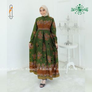 GAMIS BATIK MUSLIMAT NU TERBARU 2025 SERAGAM PENGAJIAN WANITA NU SEMI SUTERA EKSKLUSIF MAYUNG JUMBO
