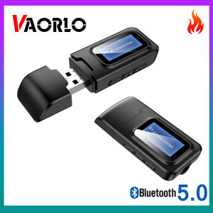VAORLO Original USB Bluetooth Transmitter Receiver With LCD Display 3.5mm AUX Stereo For PC T V Car Headphone 2 IN 1 Wireless 5.0 Adapter