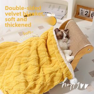 MONLEYTA | Pet Blanket Warm Cat Dog Bed Winter Sleeping Mat Cozy Cat Nest Small Quilted Pet Mat For Cats And Dogs Home Decor