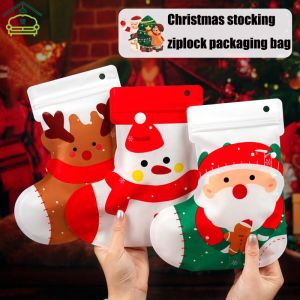 Christmas Eve Christmas Gift Bag Kindergarten Socks Gift Bag Snacks Cookies Candy Ziplock Packaging Bag