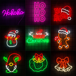 Merry Christmas Neon Sign for Wall Decor-HOHOHO LED Neon Light for Christmas Decoration for Kids BedroomsHome Party Decor.