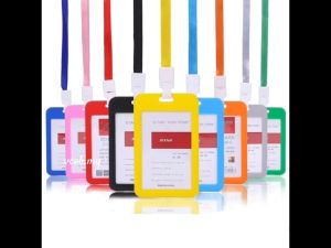 1PC Color Plastic Transparent Card Set ID Card Holder Double-Sided Transparent Badge Can Bring Lanyard Work School Rope