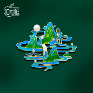 Elegant Pearl Brooch Pin Womens Traditional Chinese Hanfu Sweater Cardigan Decoration National Style Fashion Accessory