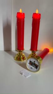 Nến Điện tử Nhựa chảy có Chân Đế dùng để Ban thờ Phật Giáo - Sử dụng Pin