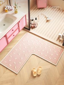ZHIBAIJIA | Pink Bow-shaped Non-slip Water Absorbent Bathroom Mat