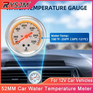 RYSJM | 52MM Car Water Temperature Gauge Meter 38-121℃ 100-250℉ Water Temp Gauge With 1/2NPT Water Temp Sensor For Car Boat 12V Car Auto