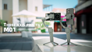 Gimbal M01 Anti-Shake Handheld 3-Axis untuk iPhone Smartphone dengan Fill Light dan Selfie Tripod - Accessories Handphone gimbal hp stabilizer osmo mobile dji Photography Shoot