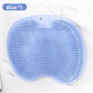 Bath Brush Silicone Back Scrubber Massage Foot Pad Adhesive Suction Cup Anti-Slip Back Rubbing Bathing Tool Lazy Person
