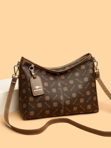 Large Capacity Tote Bag Womens Fashion Shoulder Crossbody Handbag Middle-Aged Mothers Love Floral Print Soft Leather Bag