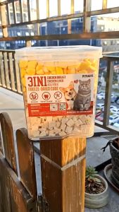 MIX 3 ชนิดขนมฟรีซดราย อกไก่ฟรีซดราย อกไก่เต๋า  ขนมแมว ไก่ฟรีซดรายแมว 100%ฟู้ดเกรด ขนมแมวหมา