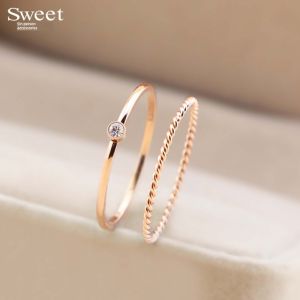 Light Luxury Female Monotonous Ins Titanium Steel Pinky Ring Simple Bracelet