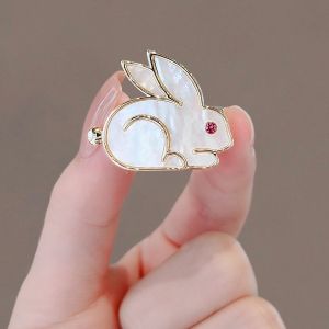 Creative Rabbit Brooch Pin Simple Zodiac Animal Style Sweater Decoration Fun Fashion Accessory Female Sweet Style Alloy Jewelry