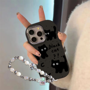 Black Kitten for Samsung Note20ultra Phone Case INS Style Cute Young Adult Galaxy A21s Stylish Pure Color S23fe Cartoon Funny Samsung A05s Silicone A32