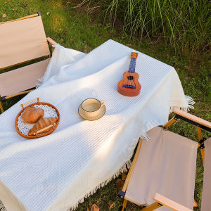 ผ้าคลุมโต๊ะทานอาหารแบบ 3 มิติ ผ้าฝ้ายลายสก็อตสำหรับใช้ในร่มและกลางแจ้ง ผ้าปูโต๊ะสำหรับการเดินทางและปิกนิก ผ้าปูโต๊ะสำหรับโต๊ะเรขาคณิตและวงกลม