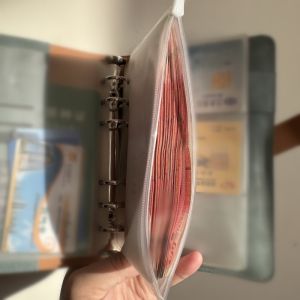 Adult Currency Storage Book Loose Leaf Money Storage Bag PU Cover Note Book for Business And Gifting Cash Organizer