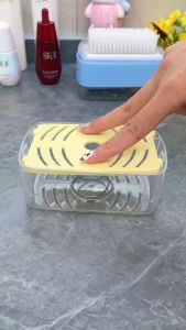 Multifunctional Soap Dish Creative Drum Laundry Brush Suitable For Bathroom Gym Kitchen And Toilet Travel Soap Drainer Box