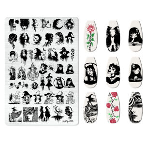 Butterfly Flower Nail Stamping Plates Stamp Rose Floral Leaf Templates Printing Plates for Home Salon Nail Art Manicure Designs
