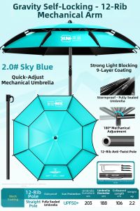 BENNUO | Sun and Rain Protection Double Bend Cane Umbrella