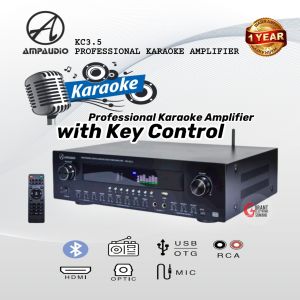 Ampaudio KC3.5 Professional Power Karaoke Amplifier with Key control Optical HDMI Input ( can use for 12" 10" speaker )