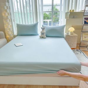 All-enveloping Thick Pure Color Water Washed Cotton Maternity-grade Bed Sheet