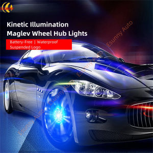 4pcs AUDI Battery-Free Kinetic Energy Maglev Suspension Wheel Hub Lights Wheel Center Caps - Wireless Waterproof Dustproof - Illuminated Car Accessories for Safety and Style