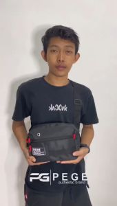 Tas Selempang Pria Crossbody Bag Slempang PEGE Bahan Distro Tebal Polos Kekinian - PG 8913