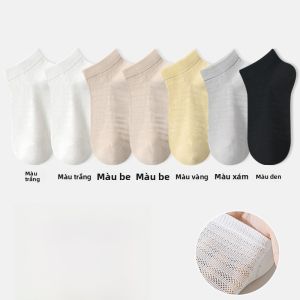 MiiOW | Tất cotton chống trượt mùa hè cho nữ Tất ngắn thấm hút mồ hôi kháng khuẩn MiiOW Thiết kế đơn giản màu trơn Tất thuyền