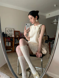 French Elegant White Vest Dress Women Summer New Small Design Sensation Sleeveless Skirt Natural Waist Short Skirt round Neck