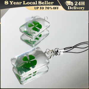 Lucky Green Dry Four Leaf Clover Crystal Ball Keychain: A Stylish & Lucky Gift