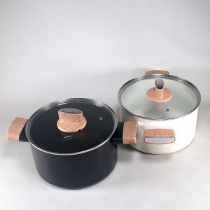Spidy Casserole Marble 22cm Panci Sop Keramik Anti Lengket Tutup Kaca