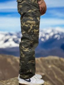 Celana Cargo Loreng Panjang RegulerFit Pria Dewasa Jumbo Kargo Camouflag Gombrang PDL Outdoor Gunung