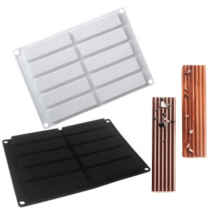10 Cavity Rectangular Vertical Striped Mousse Mold for Wafer Biscuit Chocolate Desserts French Pastry Baking Silicone Mold