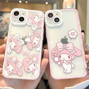 Cute Cartoon Meileti Full Cover Anti-Fall Transparent Soft Shell for 14Promax 13Mini 12 11 17 16 Phone Case Best Friend