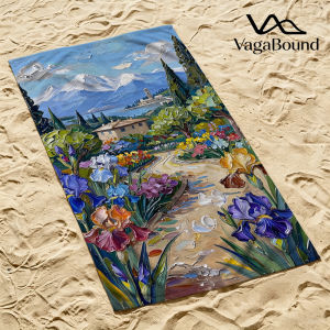 Iris Garden & Alpine Lake Luxury Beach Towels Crafted from Combed Cotton Plush and Absorbent Beach Towel or Pool Towels
