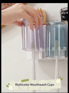 ASWEI Wall-Mounted Toothbrush Holder Automatic Toothpaste Squeezer Dispenser For Bathroom