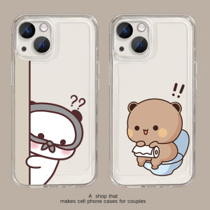 Couples Transparent Funny Phone Case for Any Model iPhone 17 pro Max Apple 16 Xiaomi 15 Honor Vivo Huawei Nova 14 Cute Cartoon Style