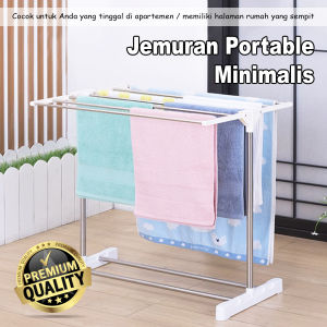 Jemuran Baju Lipat Portable Stainless Anti Karat Ringan Gantungan Handuk Kuat Hemat Tempat - B01B