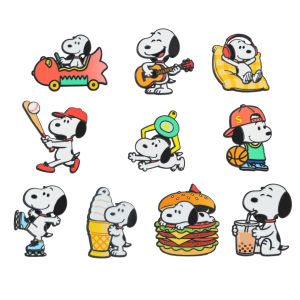 Bandai | 10 Chiếc Trắng Chó Beagle Thổ Cẩm Hoạt Hình Giả Mạo Men Chân Kim Loại Phù Hiệu Trang Sức Cho Quần Áo Ba Lô Phụ Kiện Quà Tặng Cho Người Lớn