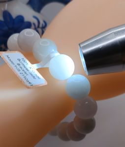 💘100％ Authentic Brand New "A" grade Burmese jade bracelet auspicious milk-white base colour beads unique treasure high translucency large size beads (diameter13.8mm x 15units) lustrous surface 98%> perfection rare collectable item