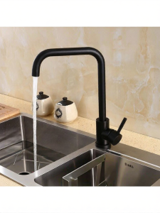 Rotatable Black 304 Stainless Steel Kitchen Faucet