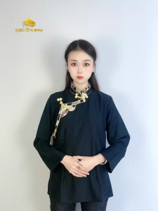 Handmade Tibetan Womens Classical Dance Performance Clothes Button up Top Ethnic Style Festival Party Stage Outfits